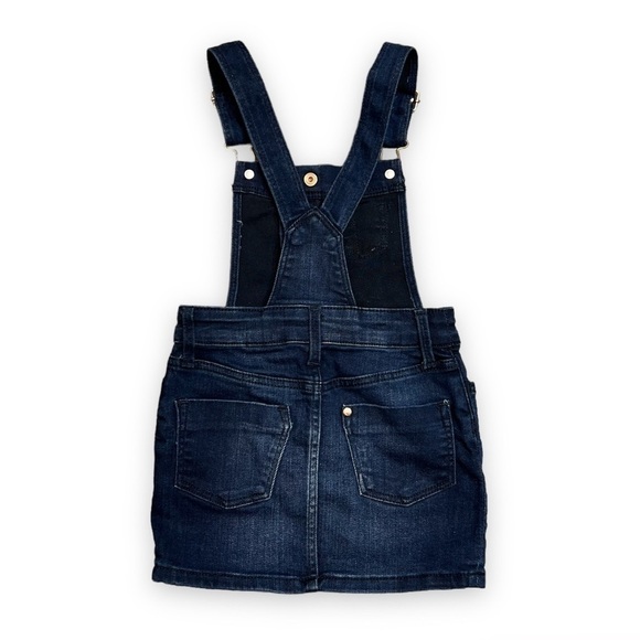 H&m Denim Jean Jumper Overall Dress Dark Wash Girls 3-4 years - Picture 2 of 6